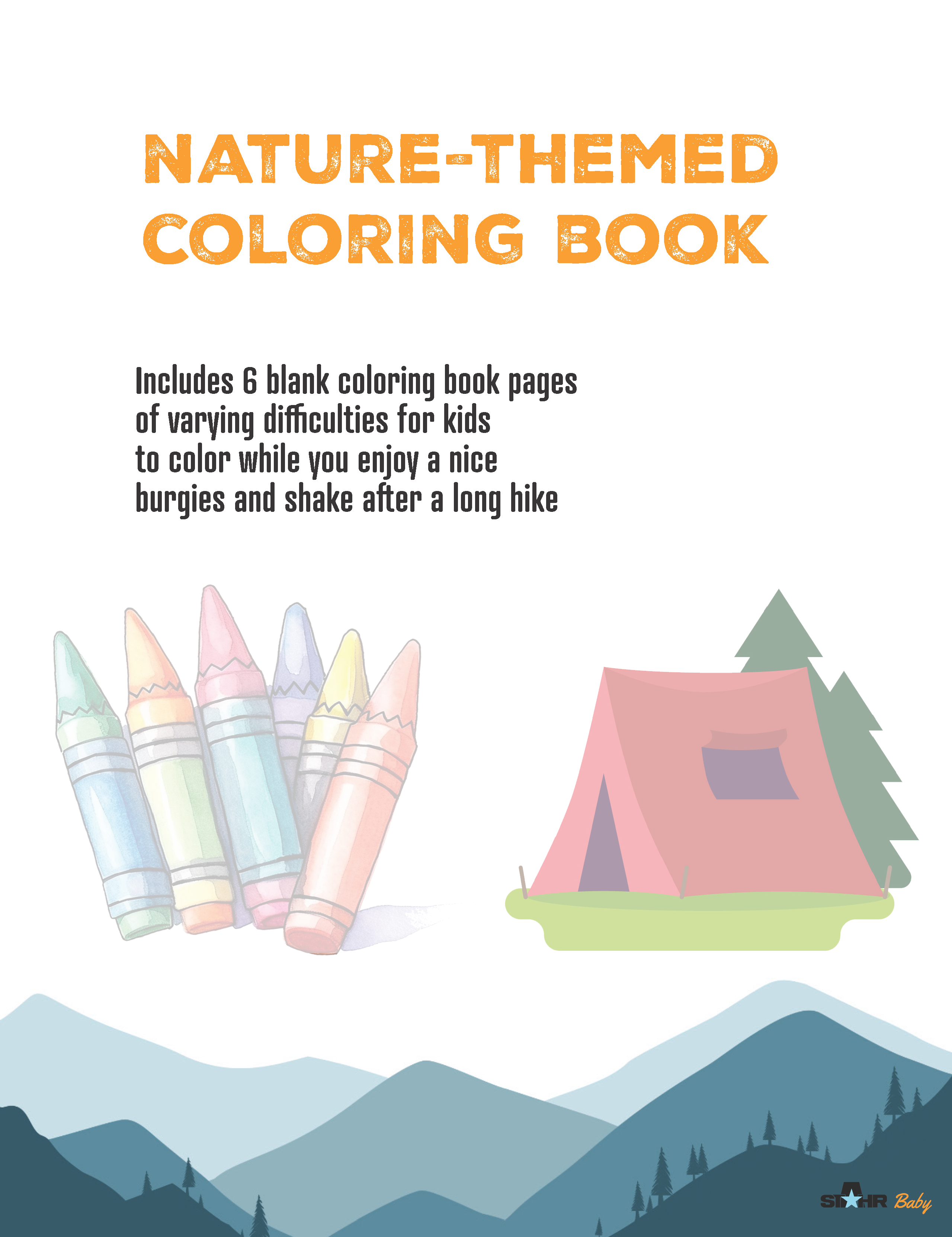 Nature Themed coloring book for both kids and adults
