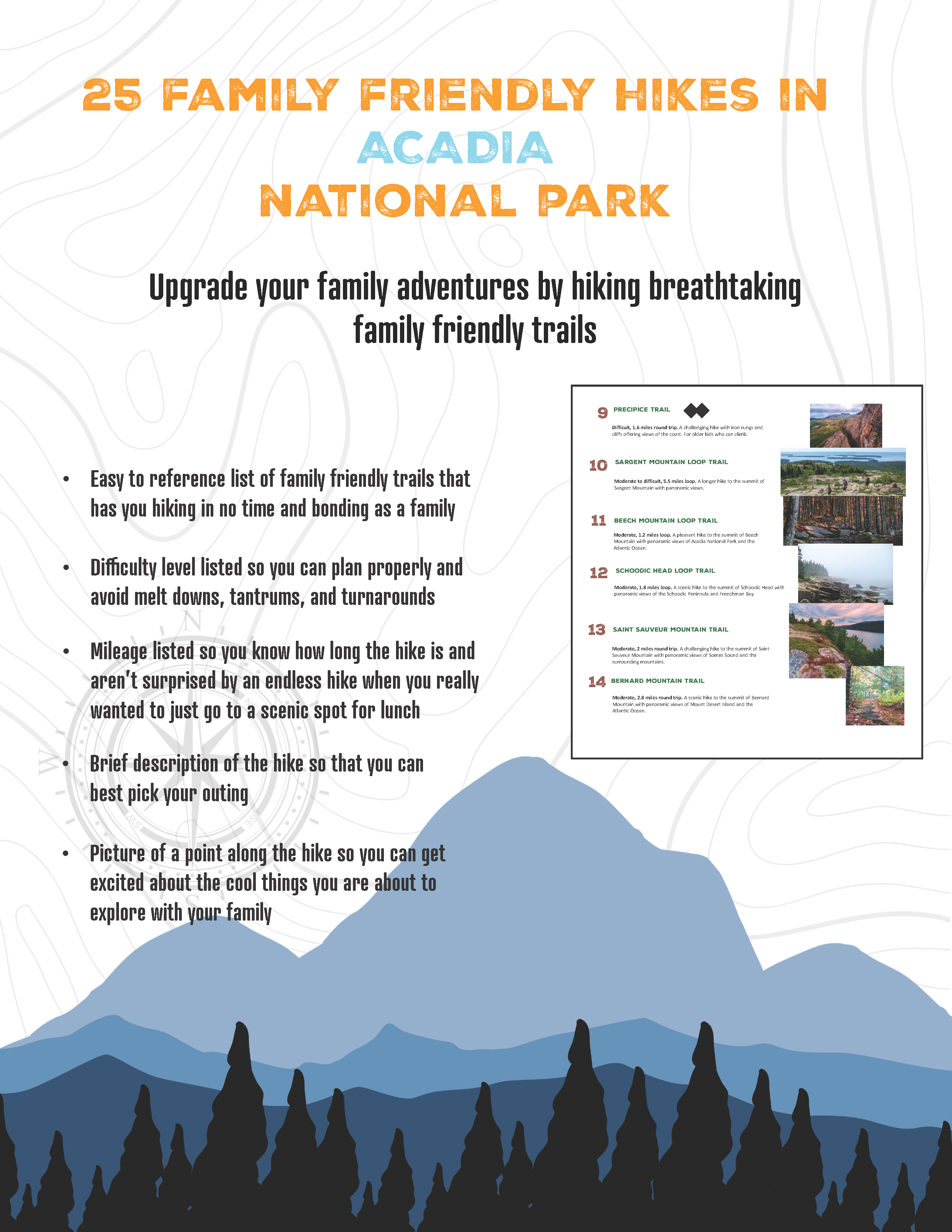 25 family friendly hikes in Acadia national park