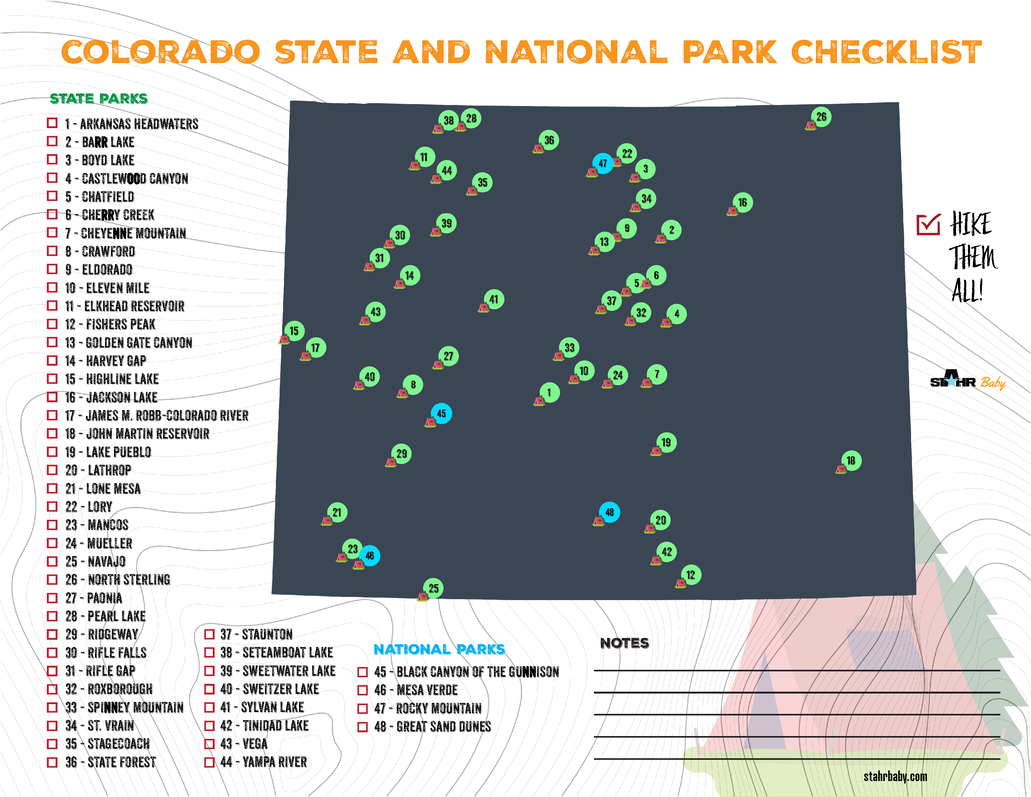 map of Colorado state parks