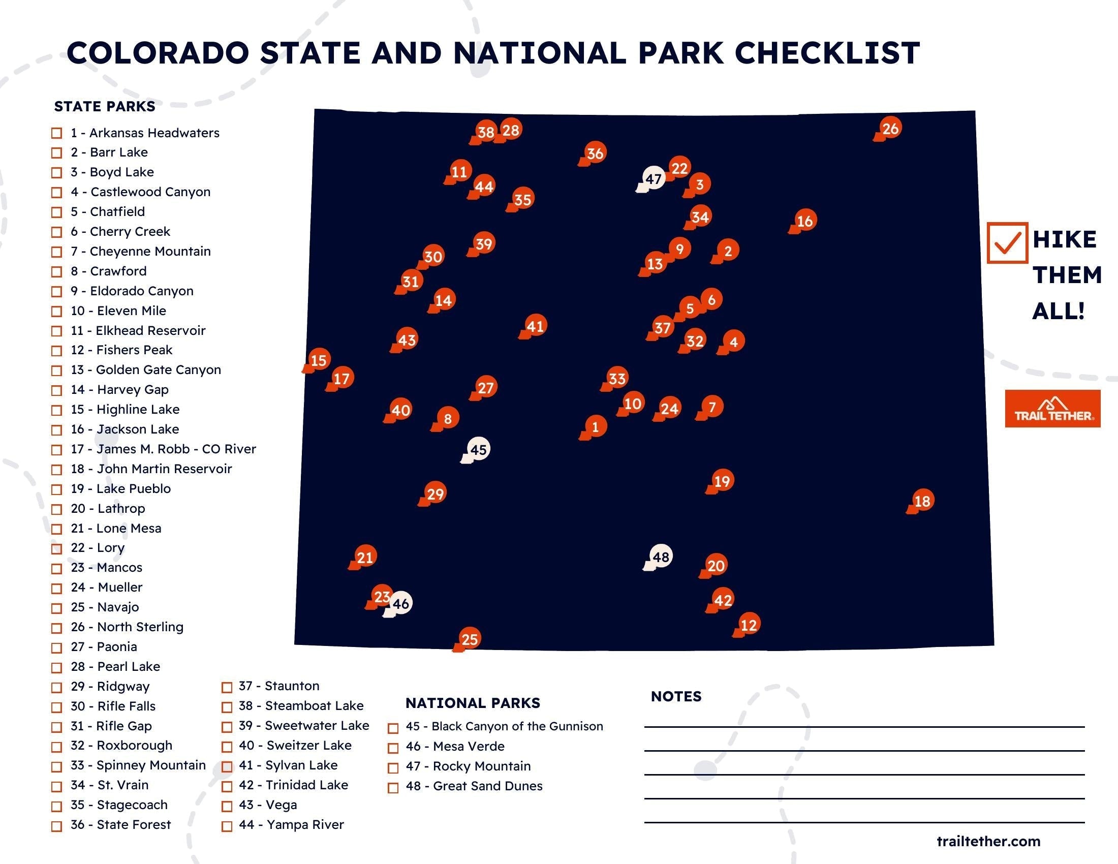 Map of Colorado State and National Parks